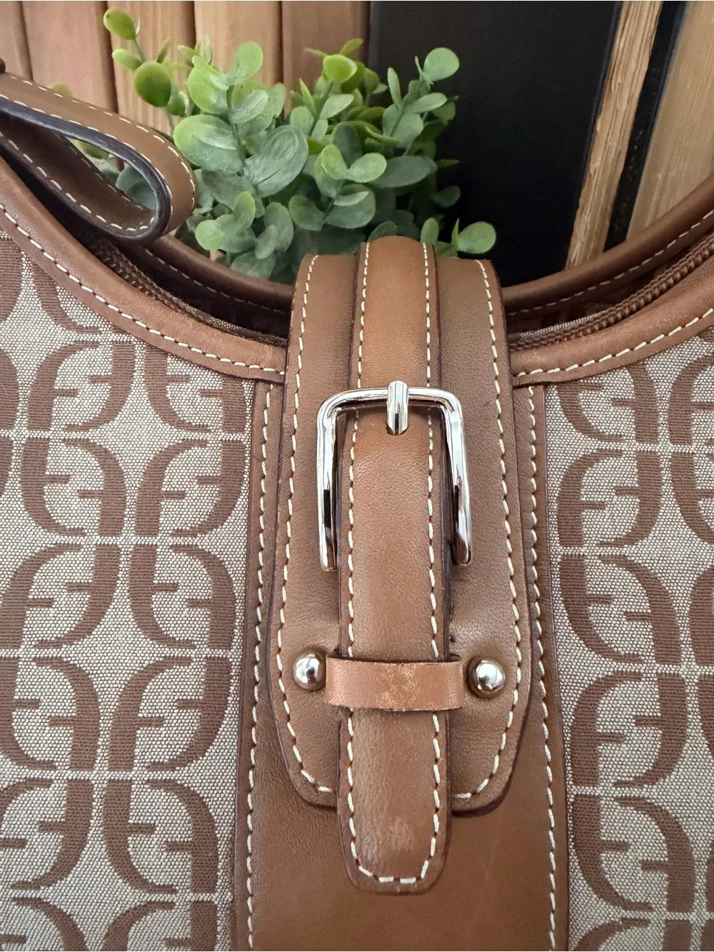 Fossil Monogram Jacquard Hobo Bag, Vintage Y2K